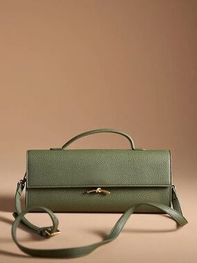 By Anthropologie 'Pebbled East West' Bag in Green